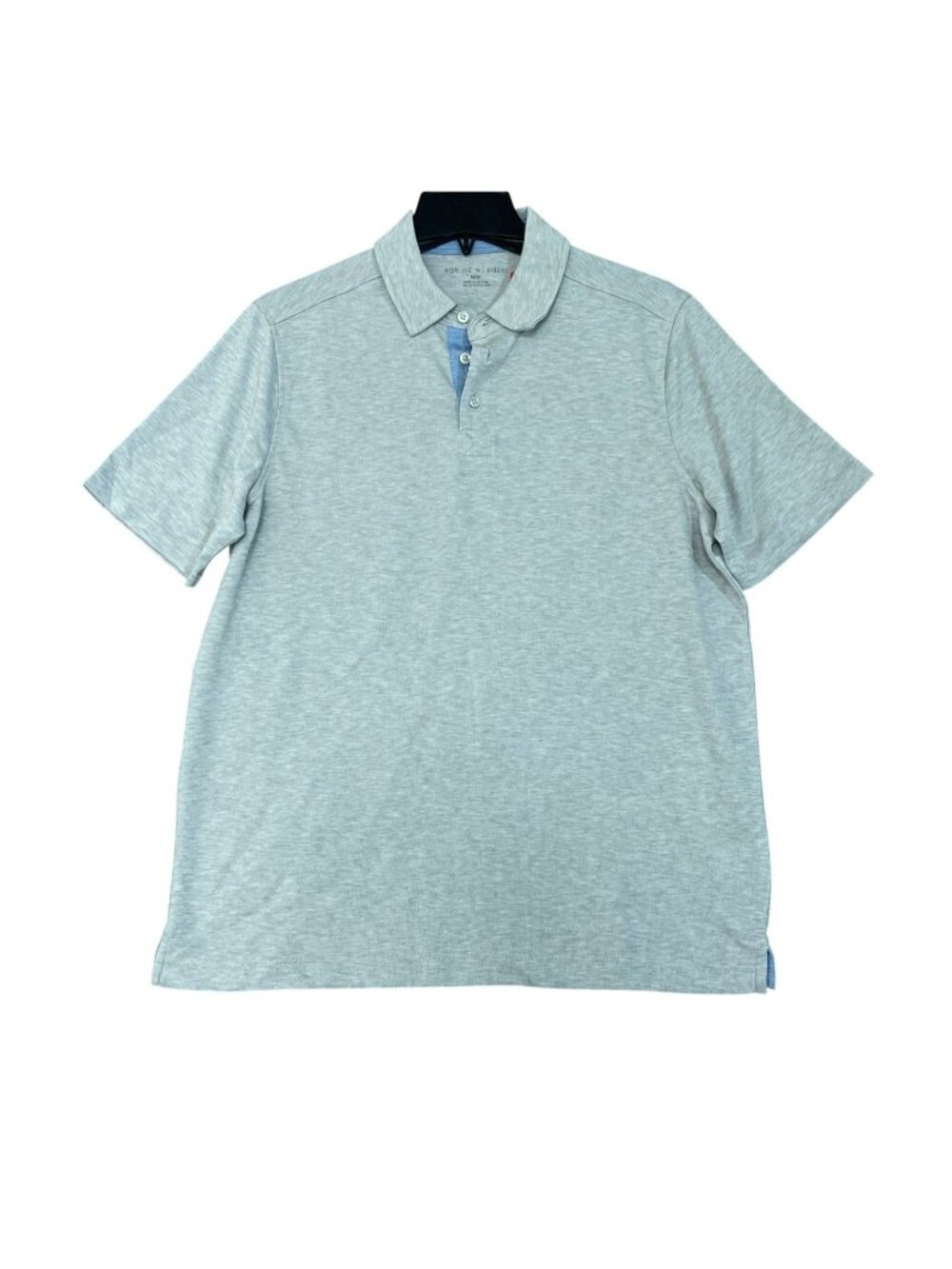 NWT Age Of Wisdom Men's M Gray Short Sleeved Polo Shirt Soft Fabric
